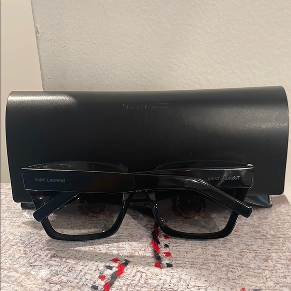 Saint Laurent Black Geometric Sunglasses main image 15
